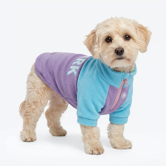 Plush Fleece Dog Sweater - Aqua Lilac