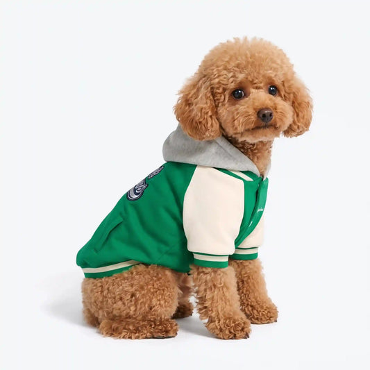 Dog Varsity Jacket - Green
