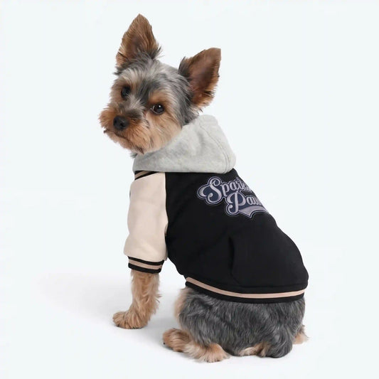Dog Varsity Jacket - Black